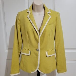 Banana Republic Yellow Blazer with White Trim